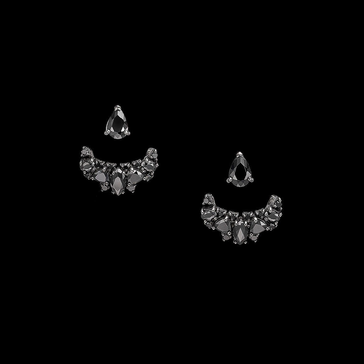 Black Diamond Twinkle Ear-Jackets